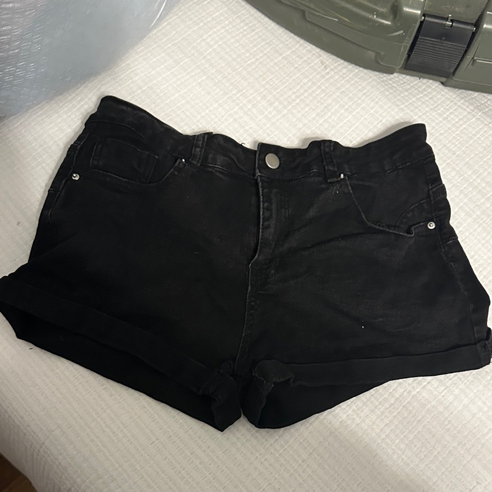 Women's Black Denim Shorts